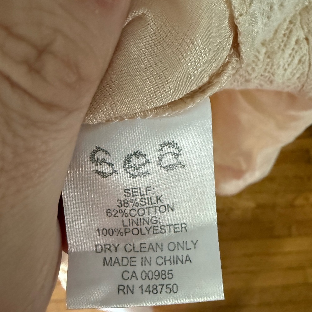 Sea New York Cream Silk / Cotton Dress - Size 2 - Picture 5 of 7